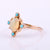 Natural Fire Opal Turquoise Ring, Alternate Engagement Ring, 14k Yellow Gold Fine Gift Jewelry