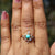 Vintage Style Turquoise and Rainbow Moonstone Ring, Arizona Turquoise Engagement Ring Yellow Gold, Turquoise Moonstone Marquise Ring Women