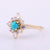 Vintage Style Turquoise and Rainbow Moonstone Ring, Arizona Turquoise Engagement Ring Yellow Gold, Turquoise Moonstone Marquise Ring Women