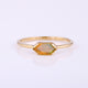 Natural 14k Yellow Gold Hexagon Opal Ring, Solitaire Band Jewelry For Birthday Gift