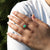 Oval Green Chrysoprase, Trio Ruby with Natural Pave Diamonds Halo Wedding Ring from Solid 14k Yellow Gold