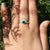 Glamora Crown ring, Blue Sapphire, Turquoise studded in Solid 14k Rose Gold