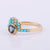 Glamora Crown ring, Blue Sapphire, Turquoise studded in Solid 14k Rose Gold