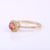 Natural Pink Tourmaline Ring, Halo Diamond Ring 14k Gold Jewelry For Wedding