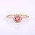 Natural Pink Tourmaline Ring, Halo Diamond Ring 14k Gold Jewelry For Wedding