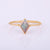 Large Opal Blue Fire Kite Ring, 14k Gold Solitaire Band Anniversary Gift Jewelry