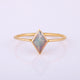 Large Opal Blue Fire Kite Ring, 14k Gold Solitaire Band Anniversary Gift Jewelry