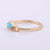 Kite Turquoise Wedding Ring, Solid 14k Yellow Gold, SI Clarity Diamond Jewelry