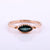 Teal Sapphire Marquise Milgrain Ring ,14k Rose Gold Horizontal Solitaire Band Jewelry