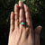 Chrysoprase Pave Diamond, Ruby Ring, Marquise Garnet Stack 14k Gold Fine Jewelry