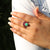 Chrysoprase Pave Diamond, Ruby Ring, Marquise Garnet Stack 14k Gold Fine Jewelry