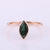 Unique Green Sapphire Marquise Bezel Set Ring, 14k Rose Gold Solitaire Band Fine Jewelry