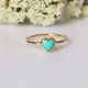 Genuine Turquoise Heart ring, Solitaire Band Anniversary Gift Jewelry For Women