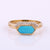 Genuine Turquoise Hexagon Band Ring 14k Yellow Gold Diamond Crown Jewelry