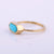 Genuine Turquoise Hexagon Ring, Solitaire Ring, 14k Yellow Gold, Petite Jewelry