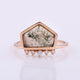 Natural Moss Agate Gemstone Pentagon Band Ring SI Diamond 14k yellow Gold Fine Jewelry