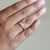 Kite Turquoise Wedding Ring, Solid 14k Yellow Gold, SI Clarity Diamond Jewelry