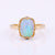 Genuine Opal Rectangle Ring, Blue Sapphire & Emerald Ring 14k Solid Yellow Gold jewelry For Gift