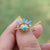 Solid 14k Yellow Gold, Natural Turquoise Diamond Ring, Marquise Crown band Jewelry