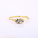 Moss Agate Hexagon Gemstone Ring, Solitaire Band Ring, Solid 14k Yellow gold Jewelry