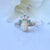 Sea of Love Ring,Opal Heart Ring with Diamonds,Vintage Opal Ring in Solid 14k Gold