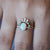 Sea of Love Ring,Opal Heart Ring with Diamonds,Vintage Opal Ring in Solid 14k Gold