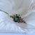 Ceres Ring,Teal Sapphire with Green Sapphire Engagement Ring 14k Rose Gold,Handmade Jewelry for Her