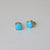 Solid 14k Yellow Gold Genuine Turquoise Stud Earrings, Solitaire Petite Jewelry