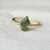 Unique Pear Moss Agate Engagement Ring, Solid 14k Yellow Gold SI Clarity Natural Side Diamonds Engagement Delicate Jewelry