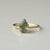 Unique Pear Moss Agate Engagement Ring, Solid 14k Yellow Gold SI Clarity Natural Side Diamonds Engagement Delicate Jewelry