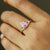 Solid 14k Gold Pink Sapphire Wedding ring, Genuine Pear Sapphire With Natural Diamonds Ring, Engagement & Wedding Band Ring