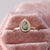 Solitaire Pear Moss Agate Gemstone With Gold Bezel Setting Ring in Solid 14k Yellow Gold Jewelry