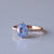 2.53 CT Natural Oval Ceylon Blue Sapphire Gemstone With Natural Side Diamonds Wedding Ring in Solid 14k Rose Gold