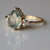 Natural Pear Moss Agate Engagement Ring, Solid 14k Yellow Gold SI Diamond Petite Jewelry