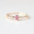 Solid 14k Yellow Gold Genuine Octagon Pink Sapphire and Natural Diamonds Engagement Ring