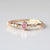 Solid 14k Yellow Gold Genuine Octagon Pink Sapphire and Natural Diamonds Engagement Ring