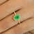 Solid 14k Yellow Gold Gold Milgrain Wedding Ring/ Solitaire Zambian Emerald Gemstone Engagement and Wedding Unique Ring