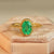 Solid 14k Yellow Gold Gold Milgrain Wedding Ring/ Solitaire Zambian Emerald Gemstone Engagement and Wedding Unique Ring