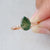 Solid 14k Rose Gold Double Prong Set Ring Natural Pear Moss agate gemstone with side natural diamonds Jewelry