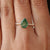 Solid 14k Rose Gold Double Prong Set Ring Natural Pear Moss agate gemstone with side natural diamonds Jewelry