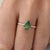 Solid 14k Rose Gold Double Prong Set Ring Natural Pear Moss agate gemstone with side natural diamonds Jewelry