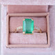 Natural Emerald & Diamond Ring, 14k Solid Gold Beautiful Ring, Unique Engagement Ring, Bridal Ring, Anniversary Gift For Her