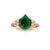 Pear Cut Emerald Solitaire Engeagement Ring, 14K Sold Gold Ring, Trio Diamond With Emerald Ring, By MonBijoutier