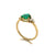 Pear Cut Emerald Solitaire Engeagement Ring, 14K Sold Gold Ring, Trio Diamond With Emerald Ring, By MonBijoutier