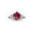 14K Yellow Gold Pear Cut Ruby Solitaire Ring| Ruby With accented Diamond Engeagement Ring By MonBijoutier