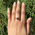 Teal Sapphire with Marquise Diamonds Engagement Ring 14k Gold