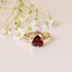 Garnet and Diamonds Bridal Ring Set,January Birthstone 2 Ring Set in 14k Gold