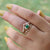 Grand Sonja 3 Ring Set,Bridal Ring Set,Emerald and Diamonds in Solid 14k Gold