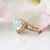 Sea of Love Ring, Opal Heart Ring with Diamonds, Vintage Opal Ring in Solid 14k Gold