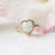 Sea of Love Ring, Opal Heart Ring with Diamonds, Vintage Opal Ring in Solid 14k Gold